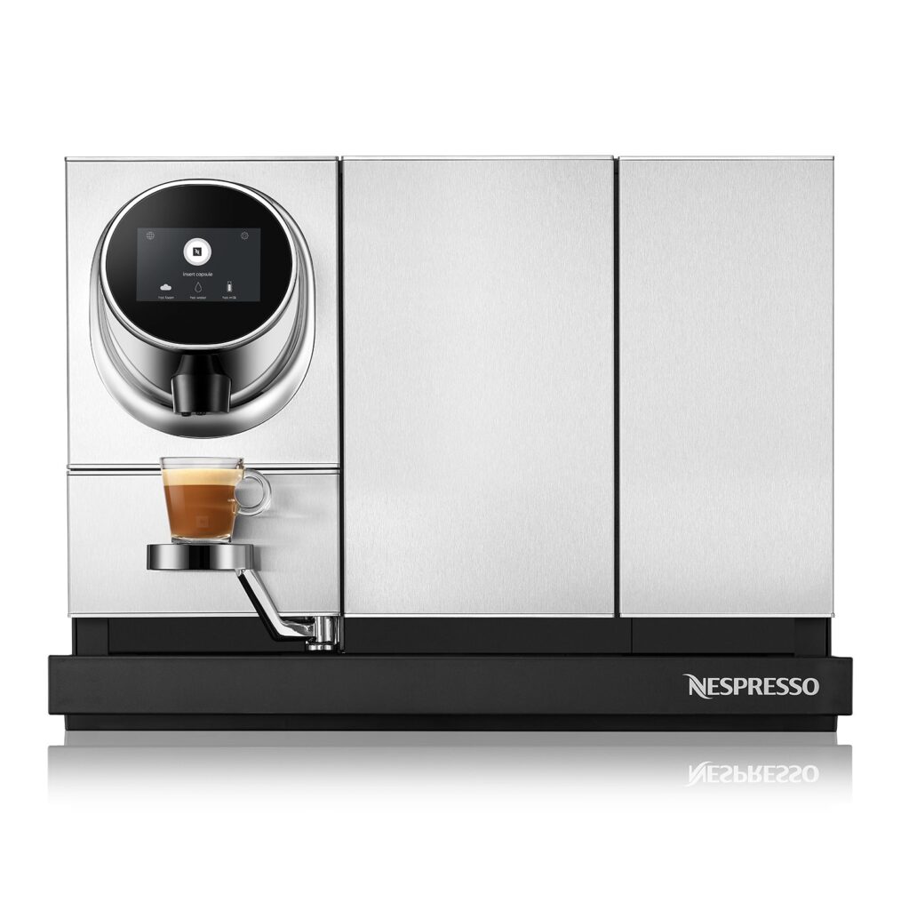 En kaffemaskine som har lavet cortado kaffe